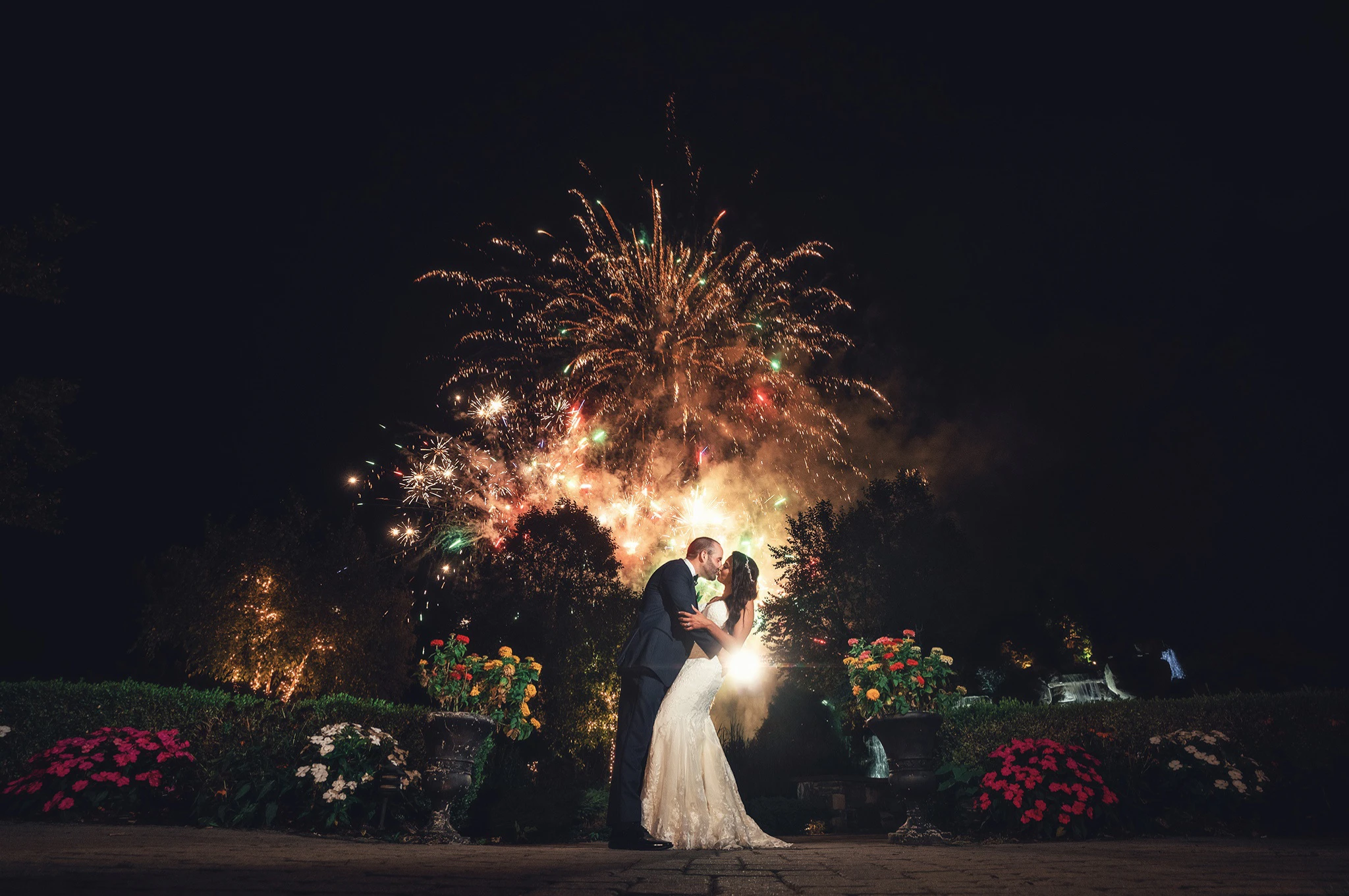 Photo of bride and groom at Falkirk Estate