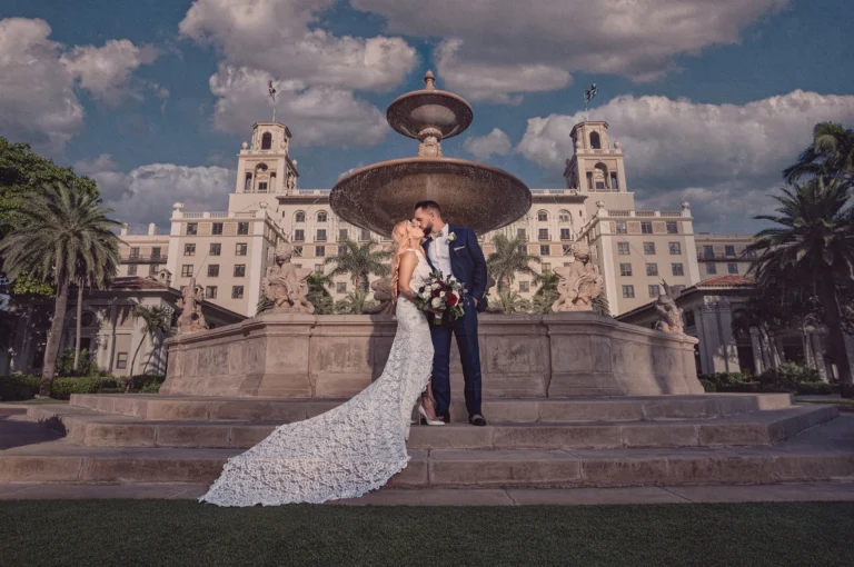 wedding photo of bride and groom at Breakers in Florida