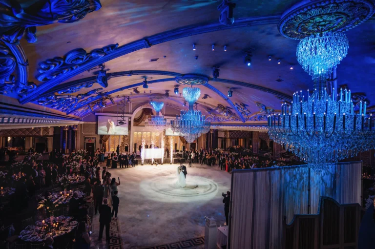 wedding photo of bride and groom first dance at Venetian